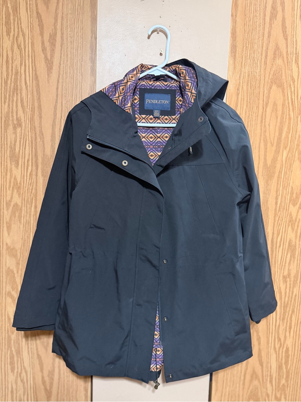 Pendleton black rain jacket S Aztec Lining western